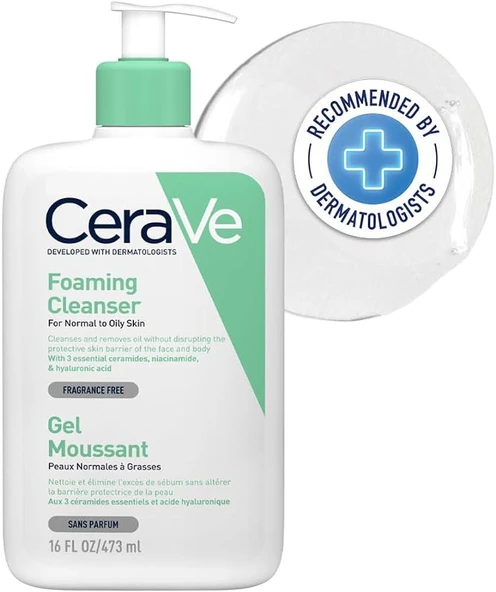 Cerave Foaming Cleanser Köpüren Temizleyici 473 ML - Diş Beyazlatıcı Köpük Hediye ürün görseli 1