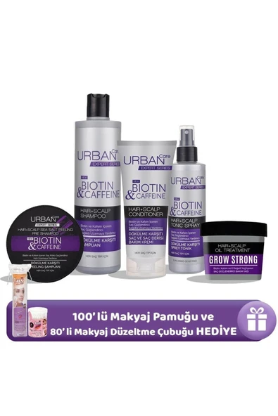 Expert Biotin & Kafein Serisi Bakım Seti Ve 2 Çeşit Pamuk Hediyeli ürün görseli 1