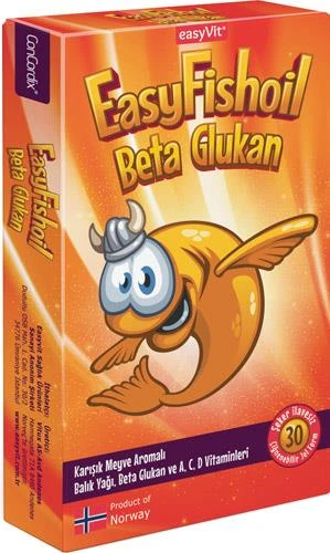 Easyvit EasyFishoil Beta Glukan Çiğnenebilir 30 Jel Form ürün görseli 1