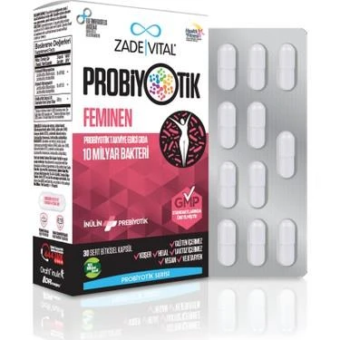 Zade Vital Probiotics Feminen 30 Kapsül - Diş Beyazlatıcı Köpük Hediye ürün görseli 1