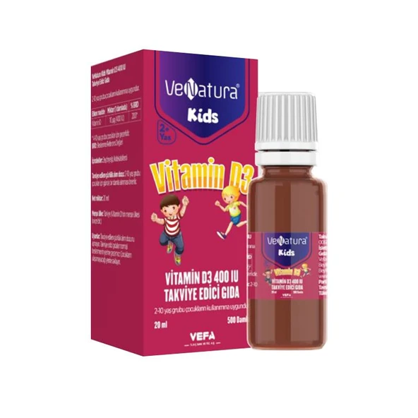 Venatura Kids Vitamin D3 400 IU Takviye Edici Gıda 20 ml ürün görseli 1