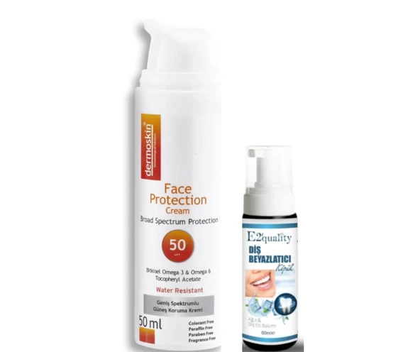 Dermoskin Face Protection Cream Spf 50 50 Ml - Diş Beyazlatıcı Köpük Hediye ürün görseli 1