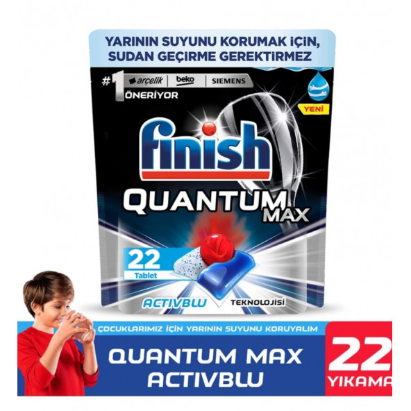 Finish Quantum Max 22 Kapsül Bulaşık Makinesi Deterjanı ürün görseli 1