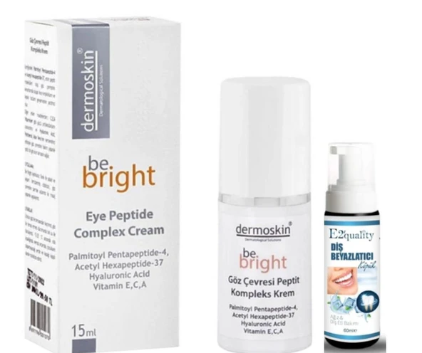 Dermoskin Be Bright Göz Çevresi Peptit Kompleks Krem 15 ml  - Diş Beyazlatıcı Köpük Hediye ürün görseli 1