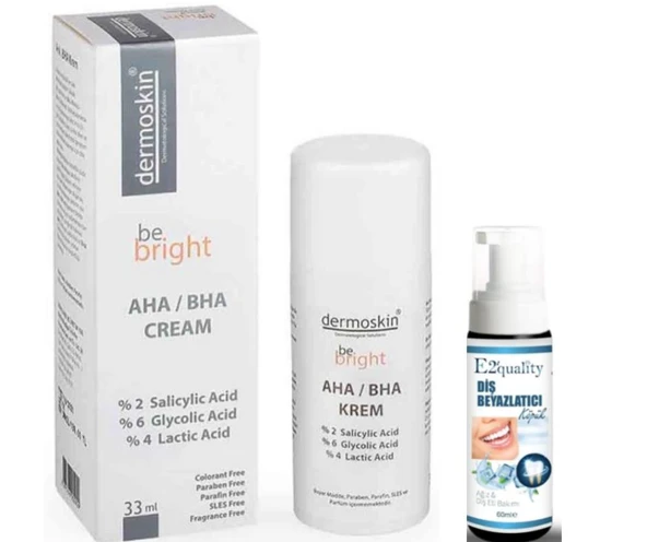 Dermoskin Be Bright AHA - BHA Krem 33 ml - Diş Beyazlatıcı Köpük Hediye ürün görseli 1