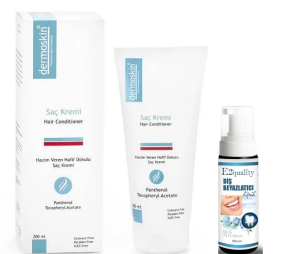 Dermoskin Saç Bakım Kremi 200 ml- Diş Beyazlatıcı Köpük Hediye ürün görseli 1