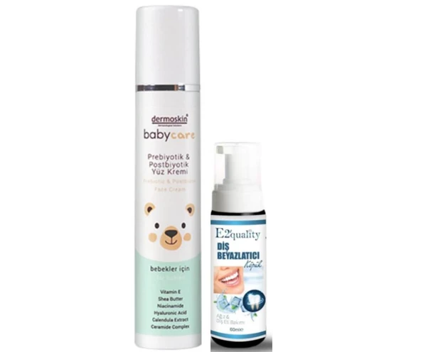 Dermoskin BabyCare Prebiyotik ve Postbiyotik Yüz Kremi 50 ml- Diş Beyazlatıcı Köpük Hediye ürün görseli 1