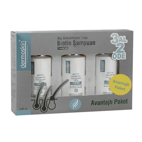 Dermoskin Biotin Shampoo For Men 200ml 3 Al 2 Öde ürün görseli 1