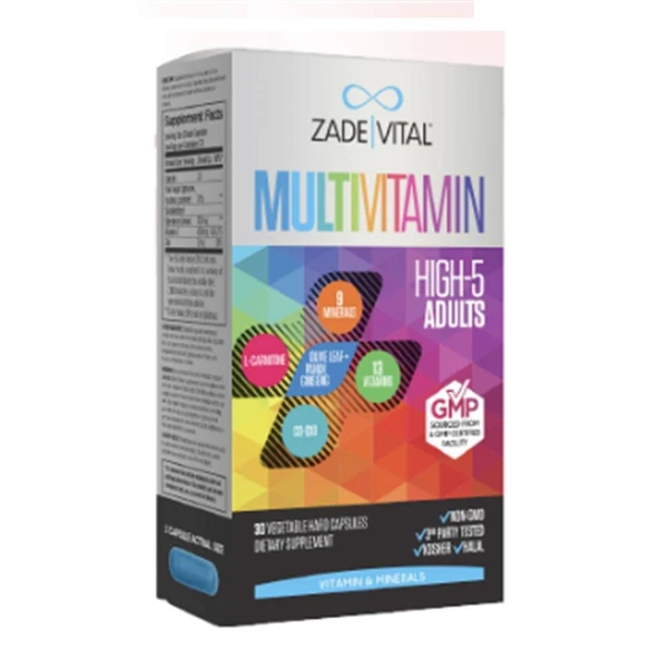 Zade Vital Multivitamin Takviye Edici Gıda 30 Bitkisel Kapsül ürün görseli 1
