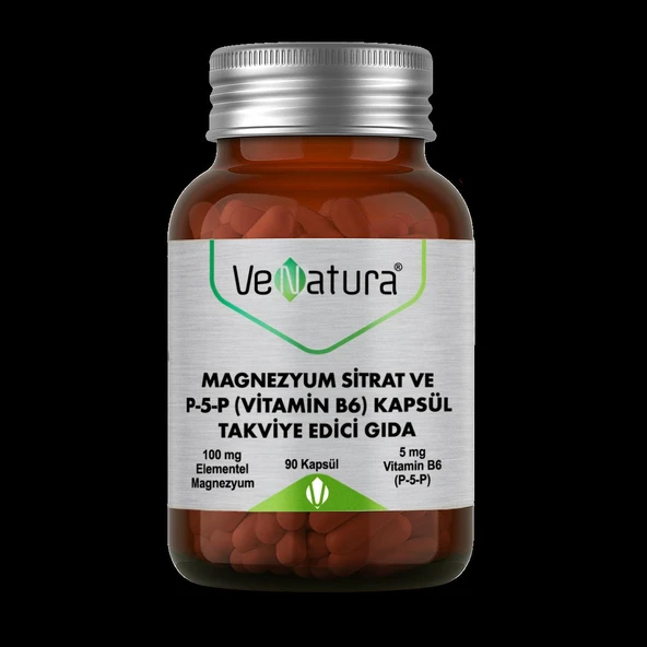 VeNatura Magnezyum Sitrat ve P5P (Vitamin B6) 90 Kapsül ürün görseli 1