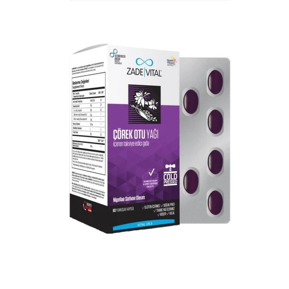 Zade Vital Çörek Otu Yağı 900 mg 60 Kapsül ürün görseli 1