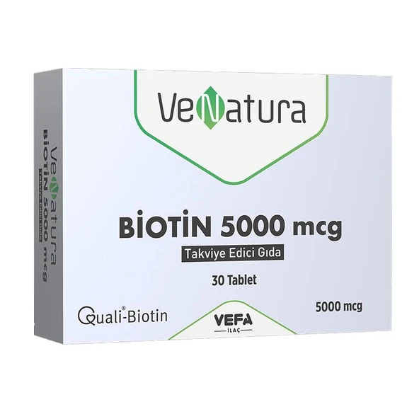 VeNatura Biotin 5000 mcg Takviye Edici Gıda 30 Tablet ürün görseli 1