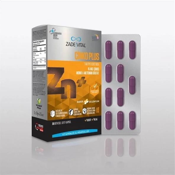 Zade Vital Çinko Plus 30 Kapsül ürün görseli 1