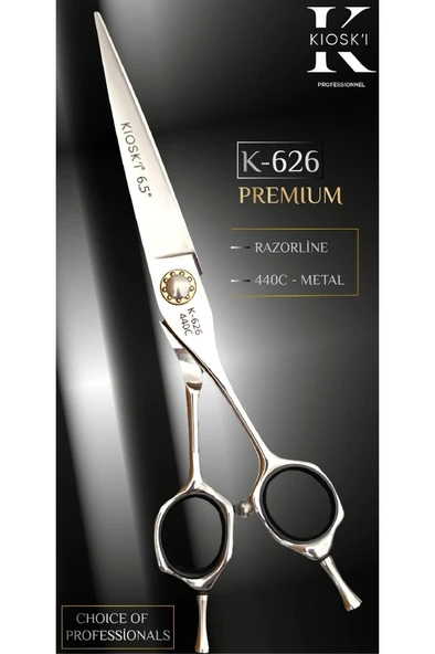 Kioski Profesyonel Premium Lüks Makas 440-C 6,5 Numara K-626 ürün görseli 1