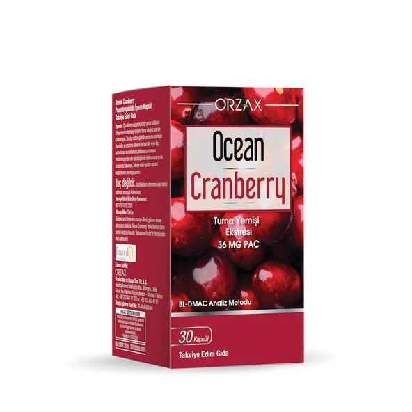 Orzax Ocean Cranberry Turna Yemişi Ekstresi 30 Tablet Takviye Edici Gıda ürün görseli 1