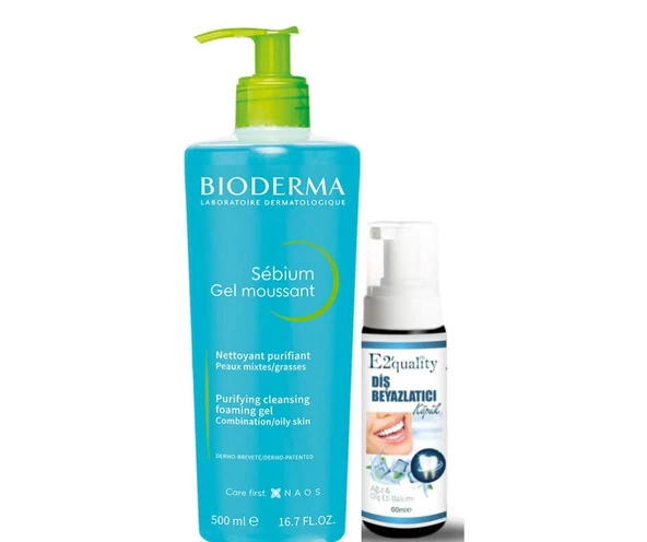 Bioderma Sebium Foaming Cilt Temizleme Jeli 500 ml- Diş Beyazlatıcı Köpük Hediye ürün görseli 1