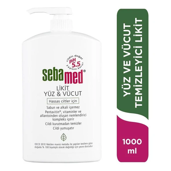Sebamed Likit Yüz Temizleme Jeli 1000 ML - Diş Beyazlatıcı Köpük Hediye ürün görseli 1