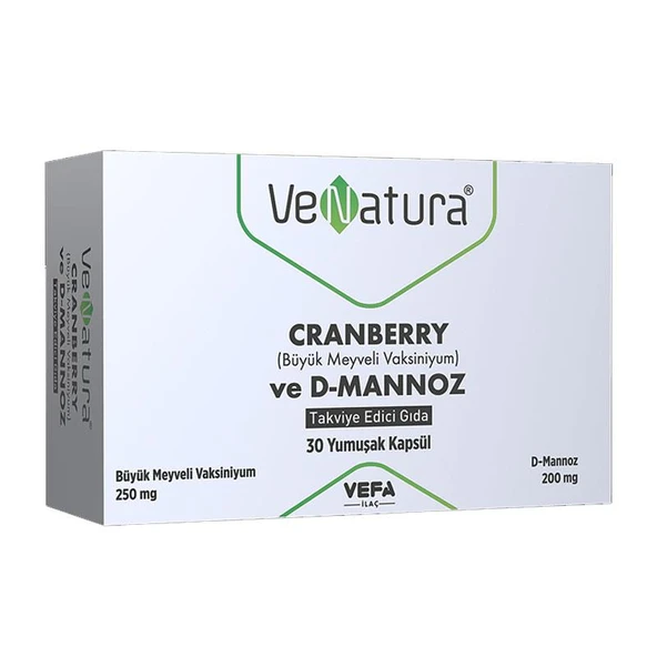 VeNatura Cranberry ve D-Mannoz Takviye Edici Gıda 30 Yumuşak Kapsül ürün görseli 1