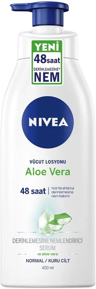 Nivea Aloe Vera Vücut Losyonu 400ml, Normal / Kuru Ciltler için, Derinlemesine Nemlendirici Serum ve Aloe vera ile 48 Saat Nemlendirme ürün görseli 1