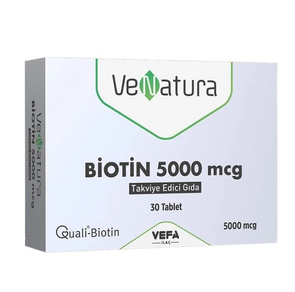 VeNatura Biotin 5000 mcg Takviye Edici Gıda 30 Tablet ürün görseli 1
