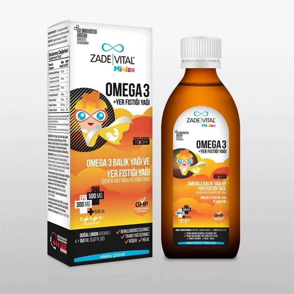 Zade Vital Miniza Omega 3 ve Yer Fıstığı Yağı 150 ml ürün görseli 1