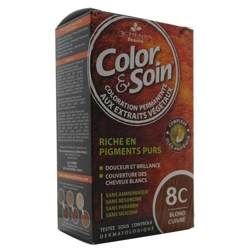 Color and Soin Tamamen Bitkisel Organik Saç Boyası 8C Bakır Sarısı ürün görseli 1