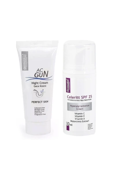 Acgun Gece Kremi + Celeritt Spf 25 Düzensiz Ciltler Için Bakım Seti ürün görseli 1