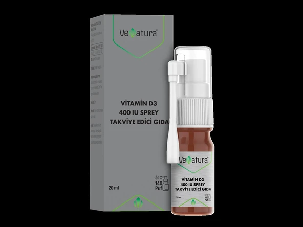 VeNatura Vitamin D3 400 IU Sprey Takviye Edici Gıda 20 ml ürün görseli 1