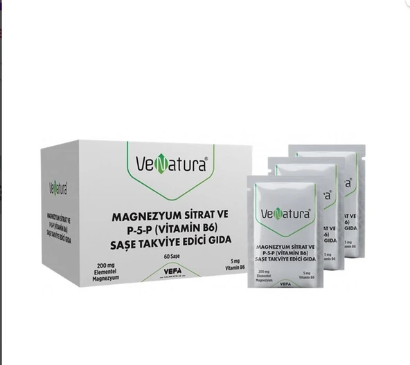 Venatura Magnezyum Sitrat ve P-5-P (Vitamin B6) 60 Saşe ürün görseli 1