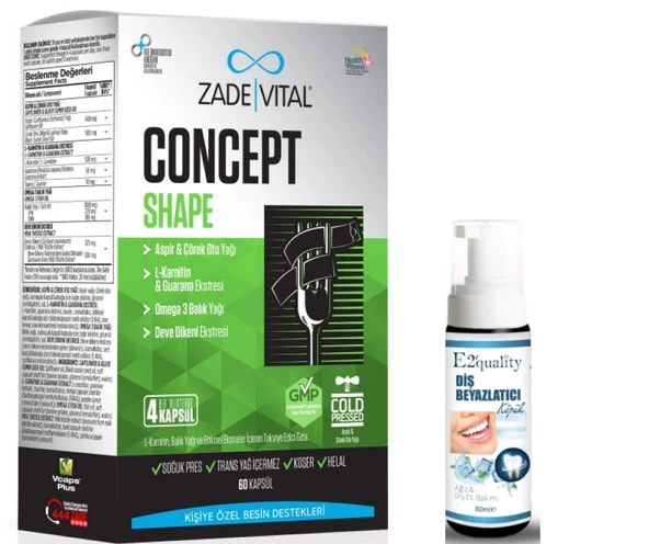 Zade Vital Concept Shape 60 Kapsül - Diş Beyazlatıcı Köpük Hediye ürün görseli 1