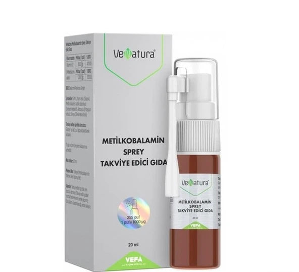 Venatura Vitamin B12 Metilkobalamin Sprey Takviye Edici Gıda 20 ml ürün görseli 1