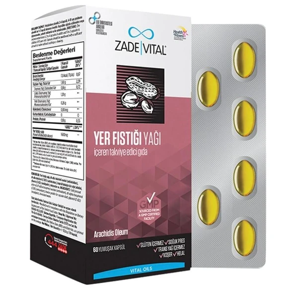 Zade Vital Yer Fıstığı Yağı 60 Yumuşak Kutu Kapsül ürün görseli 1