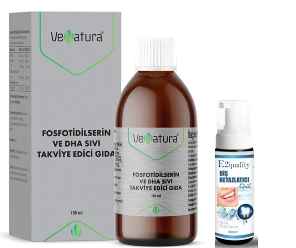 VeNatura Fosfotidilserin ve DHA Sıvı Takviye Edici Gıda 150 ml  - Diş Beyazlatıcı Köpük Hediye ürün görseli 1