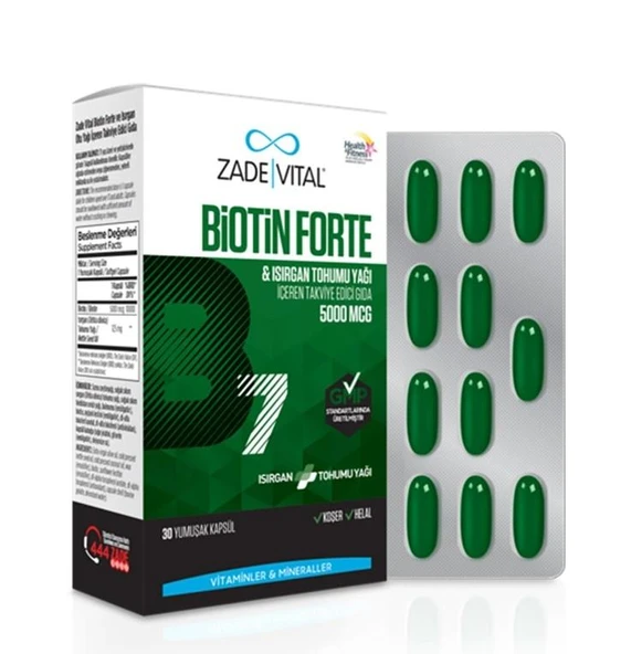Zade Vital Biotin Forte 30 Yumuşak Kapsül ürün görseli 1
