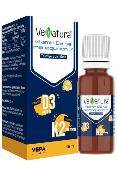 VeNatura Vitamin D3 ve Menaquinon 7 Takviye Edici Gıda ürün görseli 1