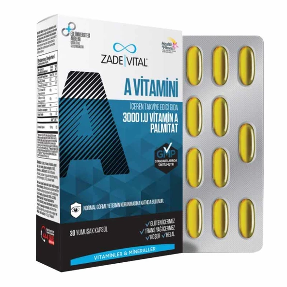 Zade Vital A Vitamini 30 Yumuşak Kapsül ürün görseli 1
