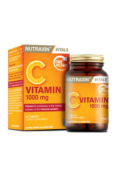 Nutraxin C Vitamini 1000 mg 30 Tablet Zaman Salınımlı- Hap Kutusu Hediyeli ürün görseli 1
