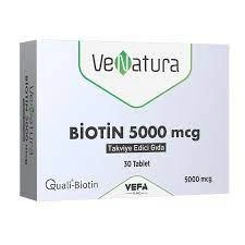 VeNatura Biotin 5000 mcg Takviye Edici Gıda 30 Tablet ürün görseli 1