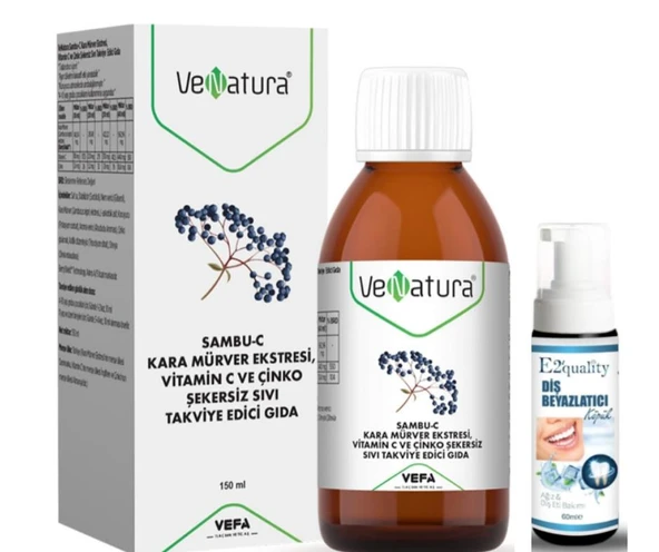 VeNatura Sambu-C Kara Mürver Ekstresi Takviye Edici Gıda 150 ml  - Diş Beyazlatıcı Köpük Hediye ürün görseli 1