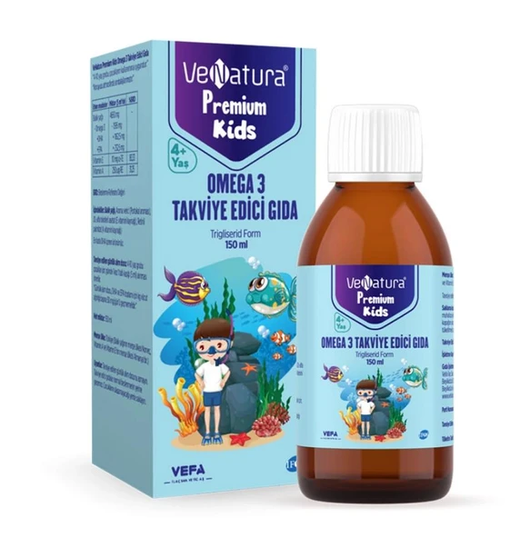 VeNatura Kids Premium Omega 3 Takviye Edici Gıda 150 ml ürün görseli 1