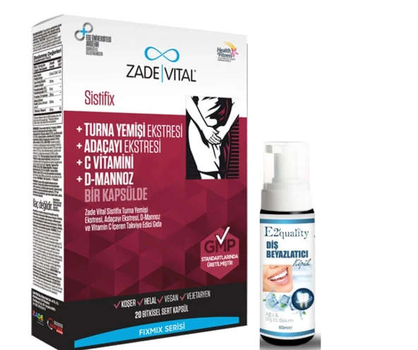 Zade Vital Sistifix Takviye Edici Gıda 20 Kapsül - Diş Beyazlatıcı Köpük Hediye ürün görseli 1