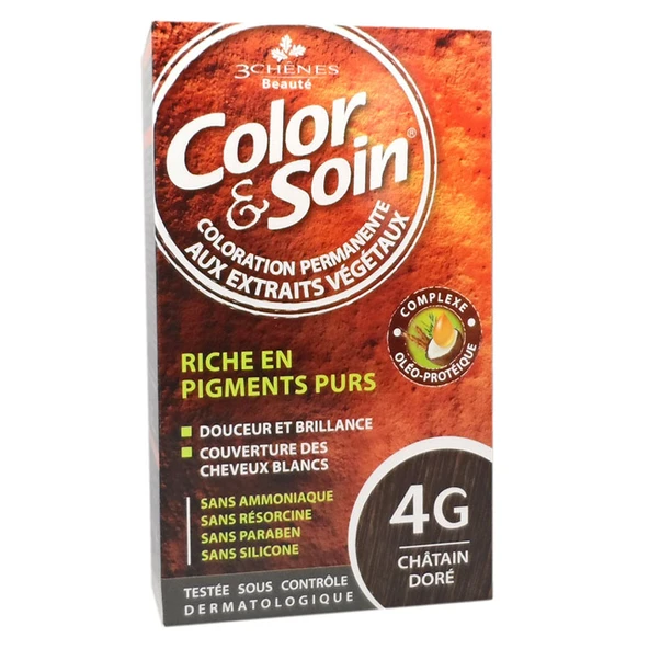Color and Soin Tamamen Organik Bitkisel Saç Boyası 4G - Golden Chestnut ürün görseli 1