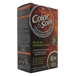 Color and Soin Tamamen Bitkisel Organik Saç Boyası 6N Koyu Sarı Cazibesi ürün görseli 1