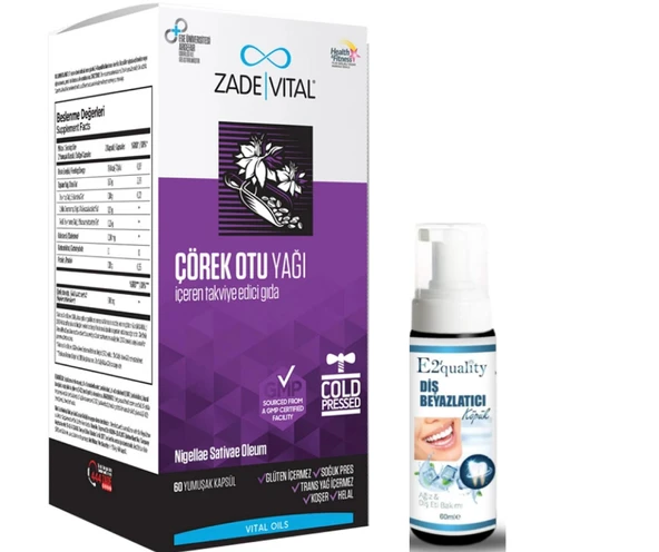 Zade Vital Çörek Otu Yağı Blister 60 Kapsül - Diş Beyazlatıcı Köpük Hediye ürün görseli 1