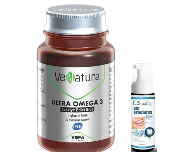 VeNatura Ultra Omega 3 Takviye Edici Gıda 30 Kapsül - Diş Beyazlatıcı Köpük Hediye ürün görseli 1