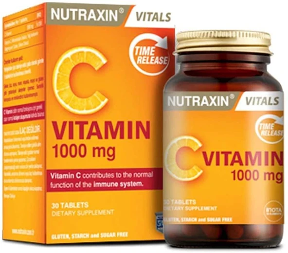 NUTRAXIN C VİTAMİN 1000MGx30TBLT 1 Paket(1 x 30 Tabletten) ürün görseli 1