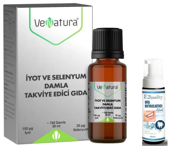 VeNatura İyot ve Selenyum Damla Takviye Edici Gıda 30 ml - Diş Beyazlatıcı Köpük Hediye ürün görseli 1