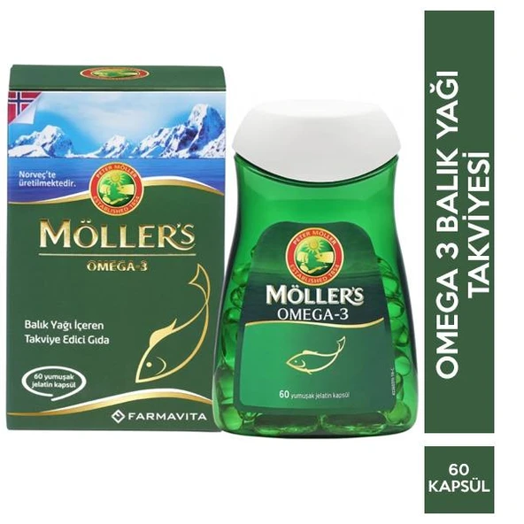Möllers Omega 3 Balık Yağı 60 Kapsül - Diş Beyazlatıcı Köpük Hediye ürün görseli 1