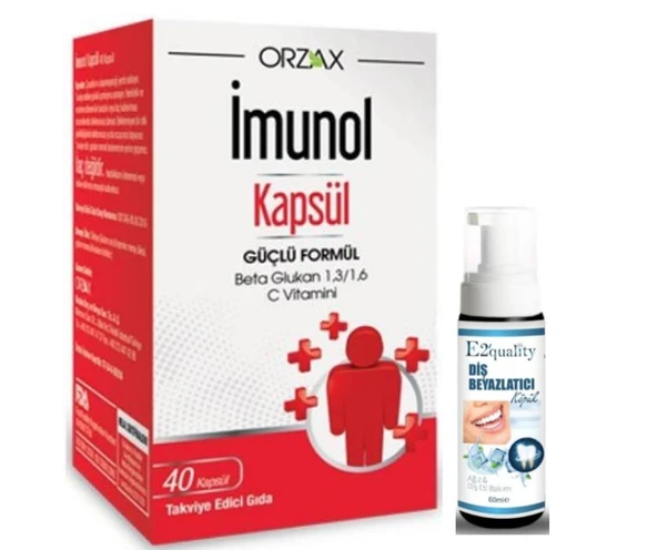 Orzax İmunol 40Kapsül - Diş Beyazlatıcı Köpük Hediye ürün görseli 1