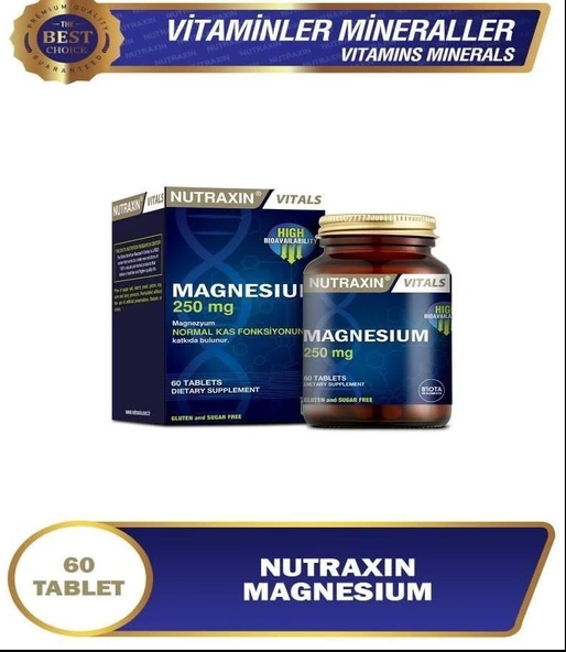 Nutraxin Magnesium 250 mg 60 Tablet ürün görseli 1